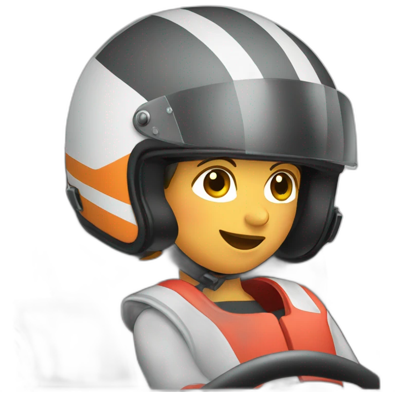 Karting riding face view emoji