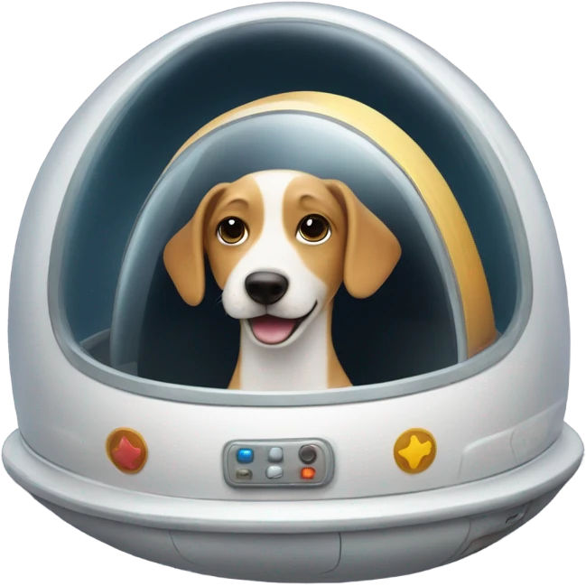 funny dog in a dog hat spaceship emoji