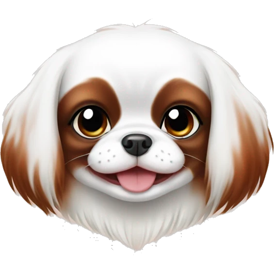 happy white and red japanese chin baby emoji