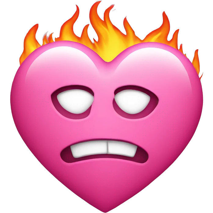 Pink heart on fire emoji