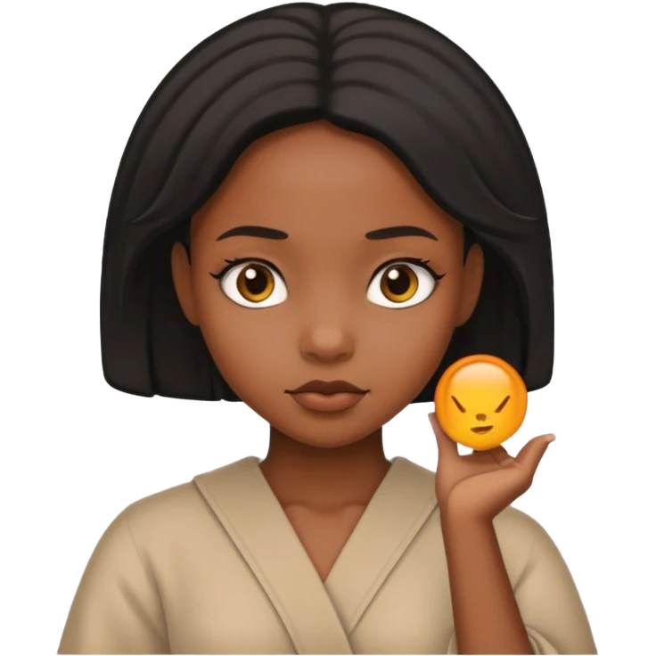 Black girl judging emoji