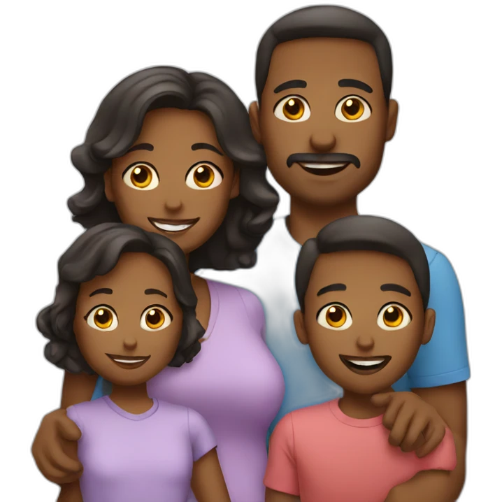 Family with 3 kids emoji