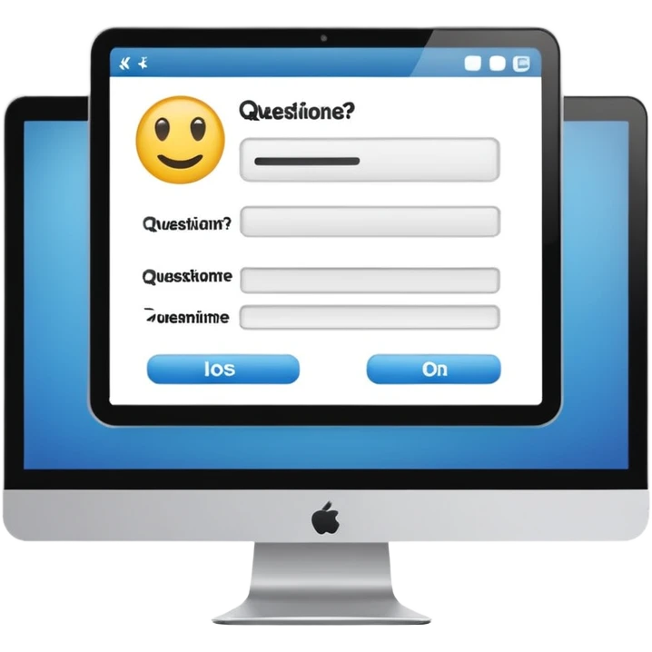 combination of a computer with a questionnaire  emoji