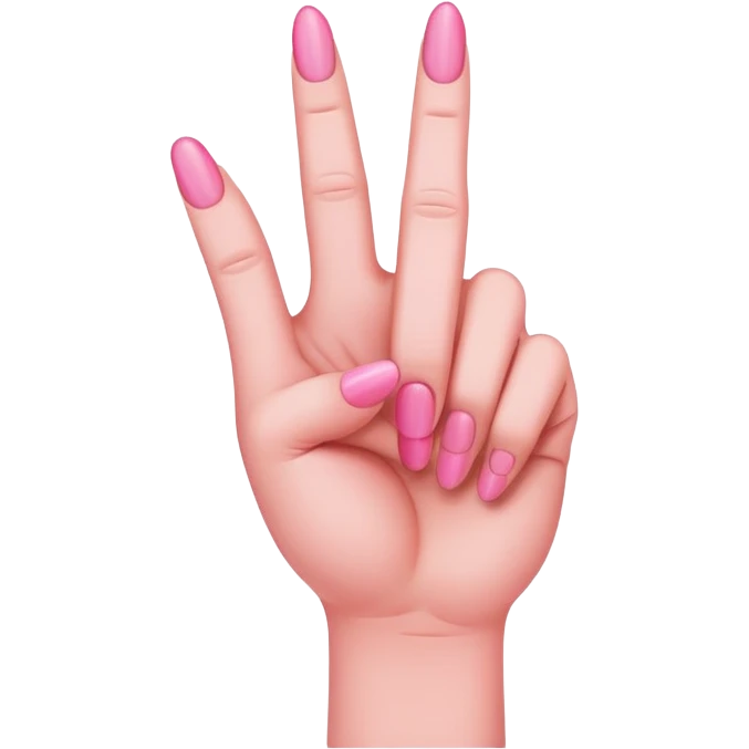 Pink middle finger emoji