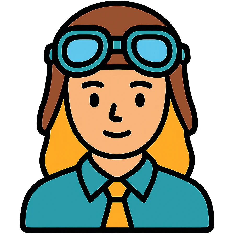 Female pilot with aviator goggles emoji