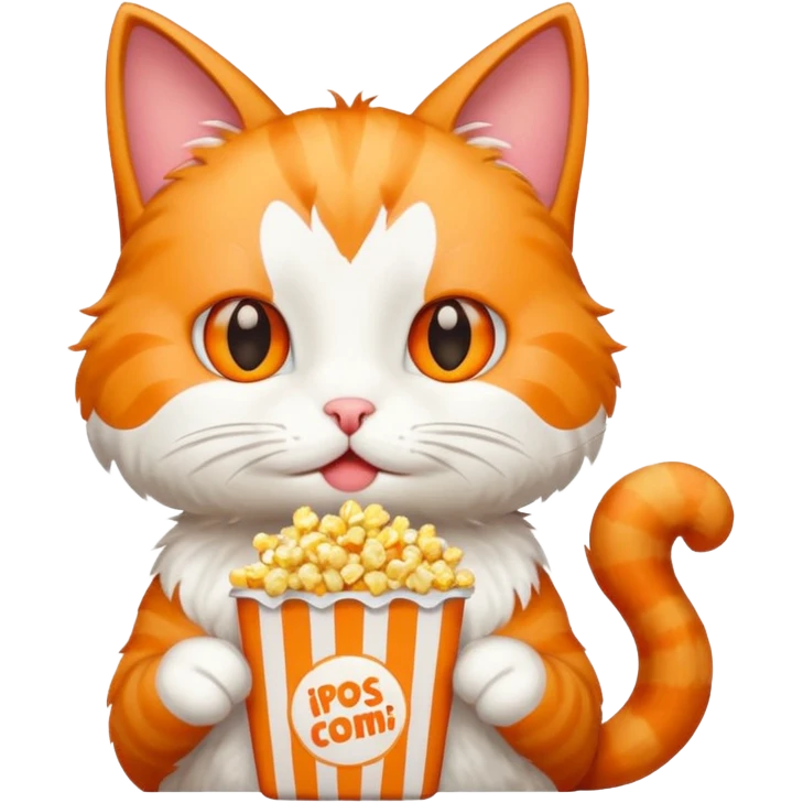 Gato comendo pipoca emoji