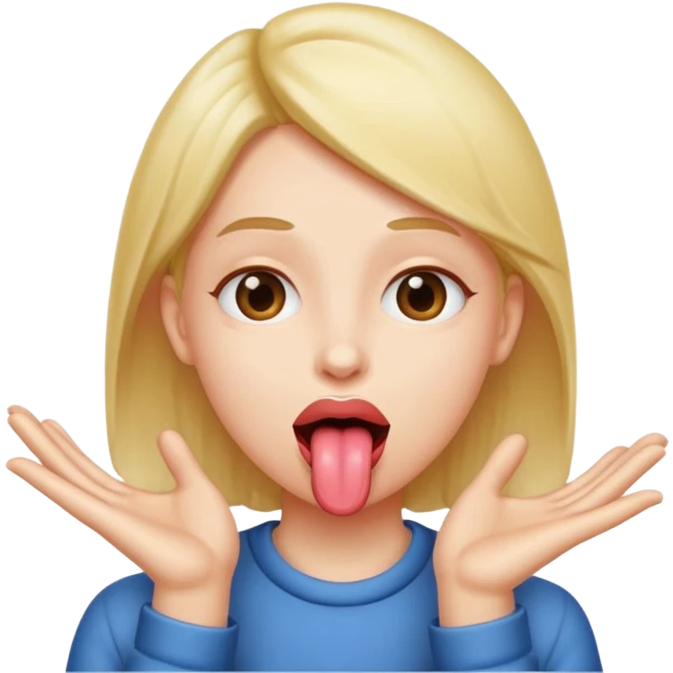 Toung out with hands on the said emoji