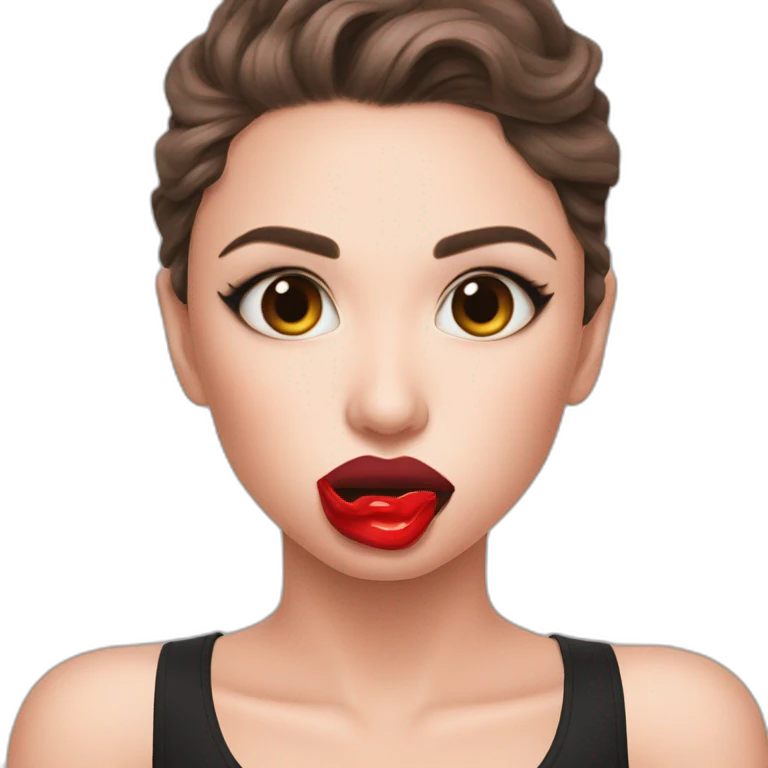 lip bite cap rose between lips emoji