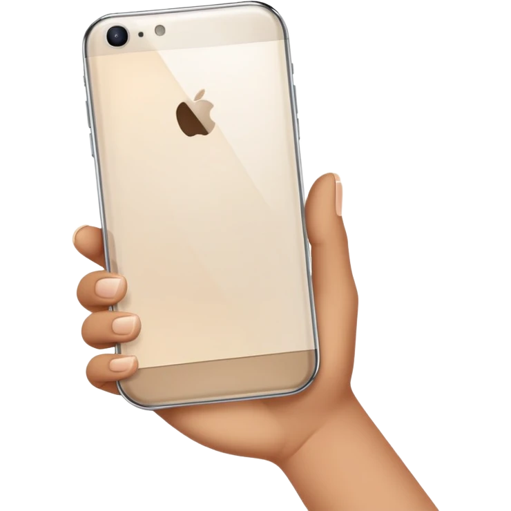 hands holding a transparent glass smartphone emoji
