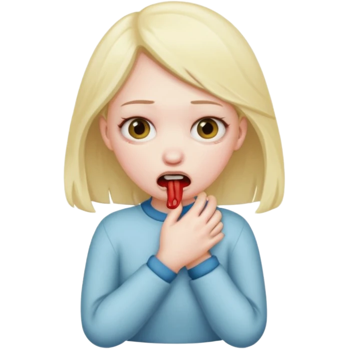 a girl choking her self  emoji