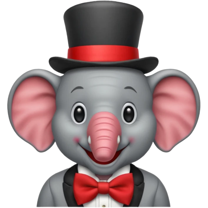 Elephant clown with big bowtie emoji