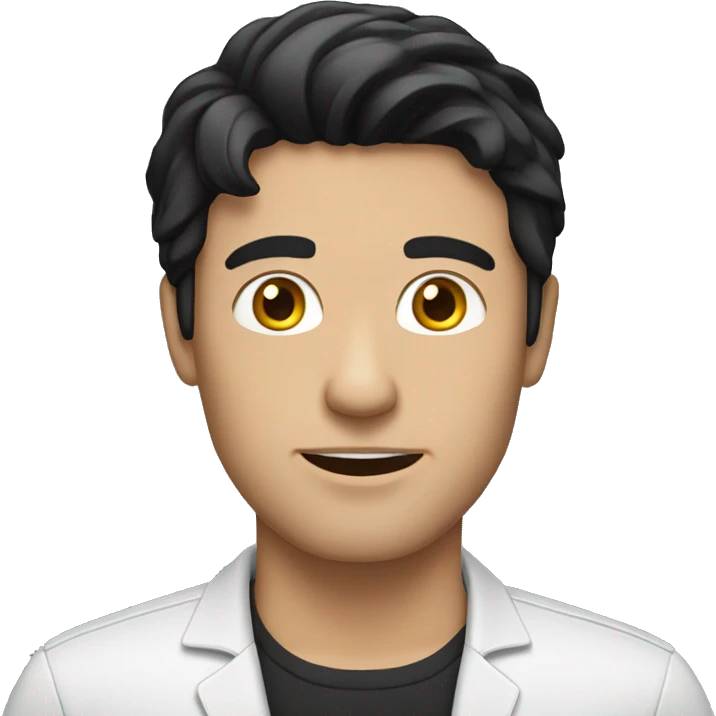 white man with black hair with laptop emoji
