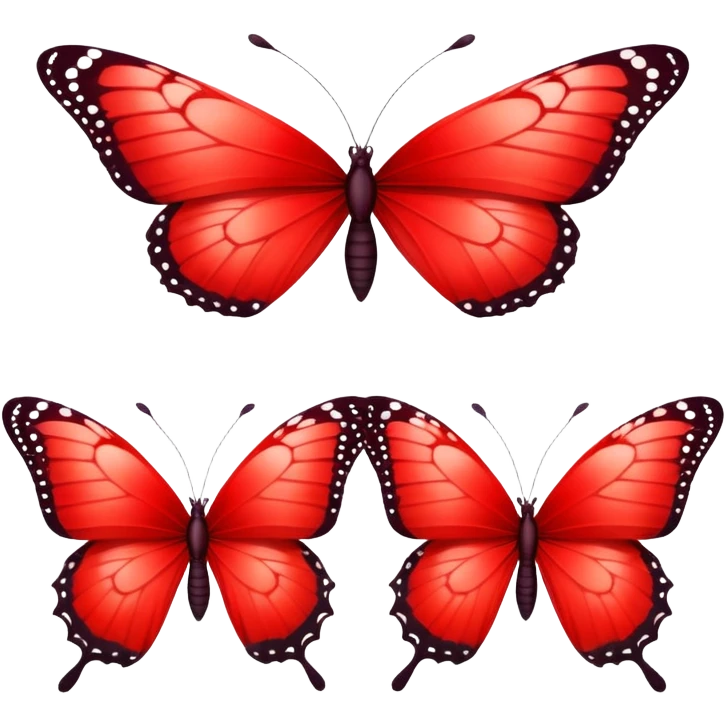 3 mariposas rojas  emoji