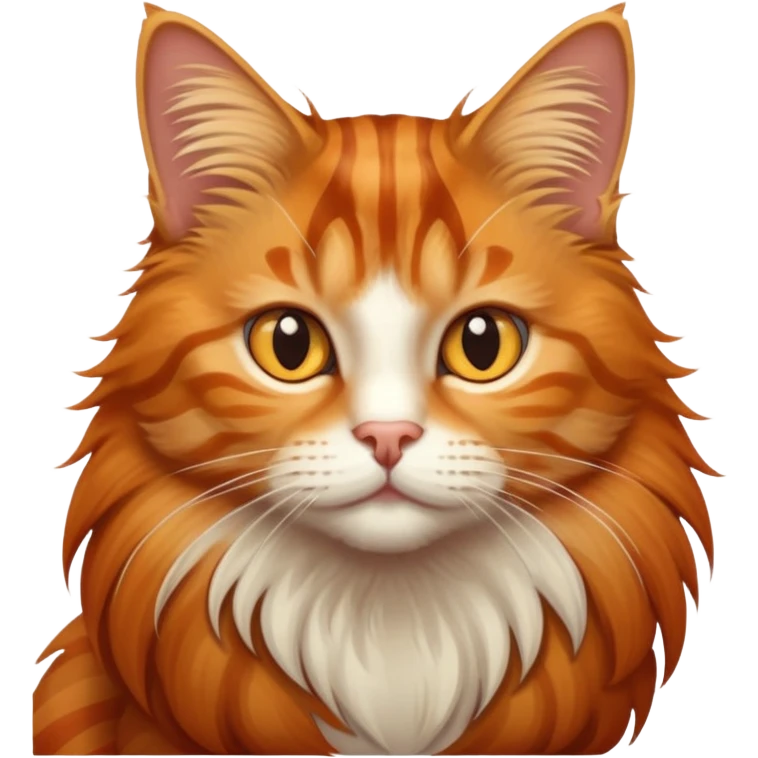 Longhair ginger tabby cat emoji