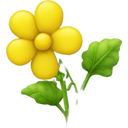 "Detailed yellow rapeseed flower on a green stem" emoji
