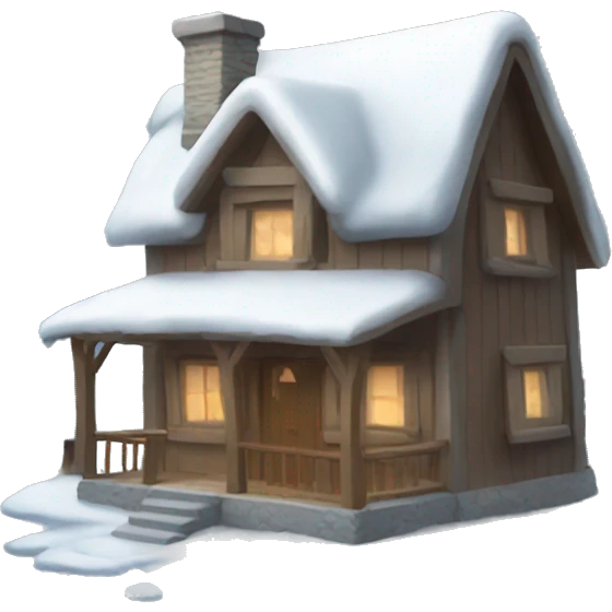 Winter cottage emoji