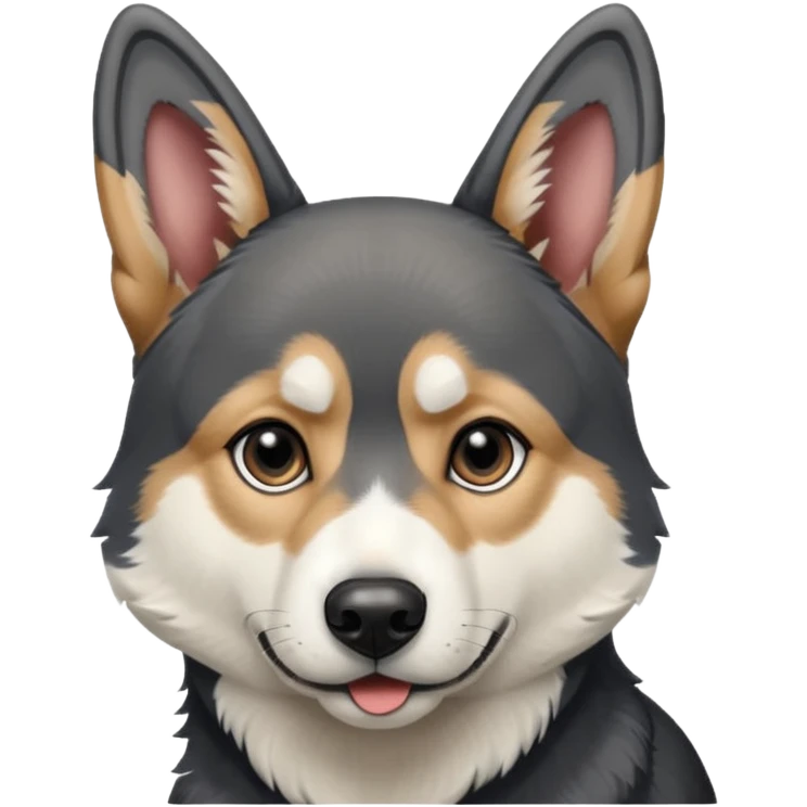 German shepherd and husky mix dark grey and white  emoji