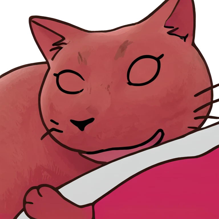 Hot pink Cat sleep  emoji