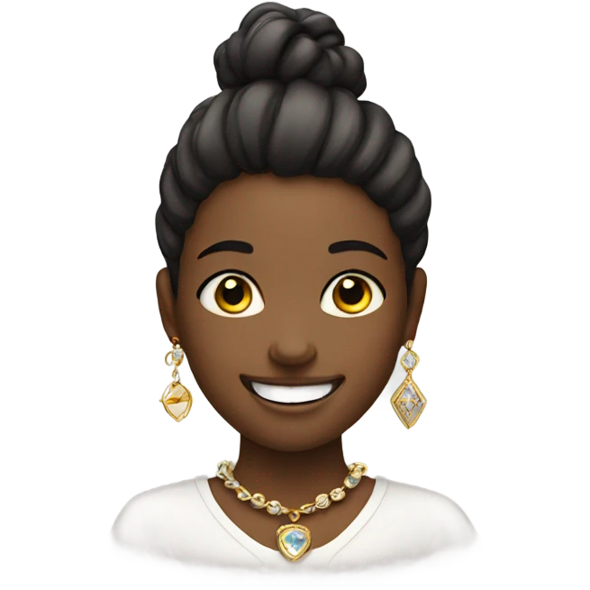 smiling girl with jewelry emoji