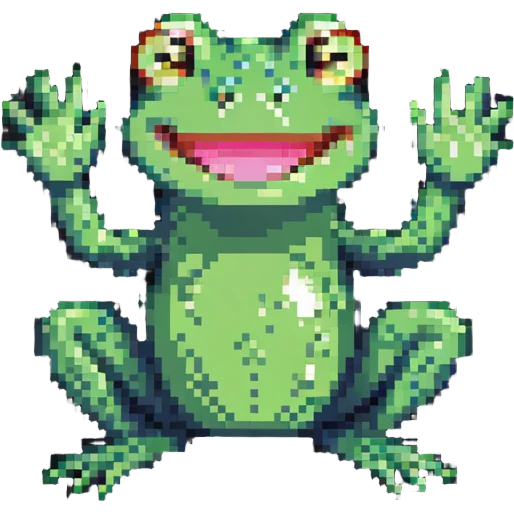 smiling frog waving emoji