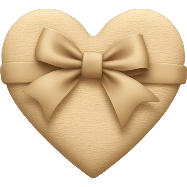 Beige heart with bow around it emoji