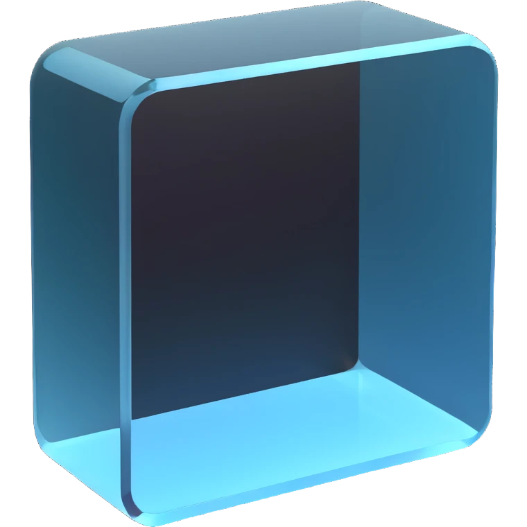 Russian Samokat delivery company logo on a transparent glass square rounded block emoji