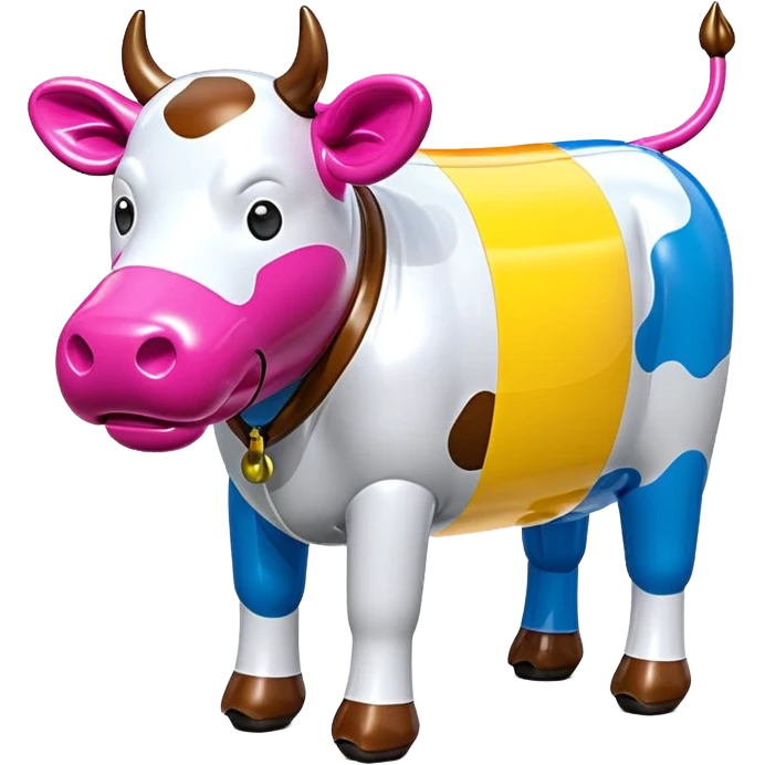   jeff koons style inflatable SPAM cow sculpture  emoji