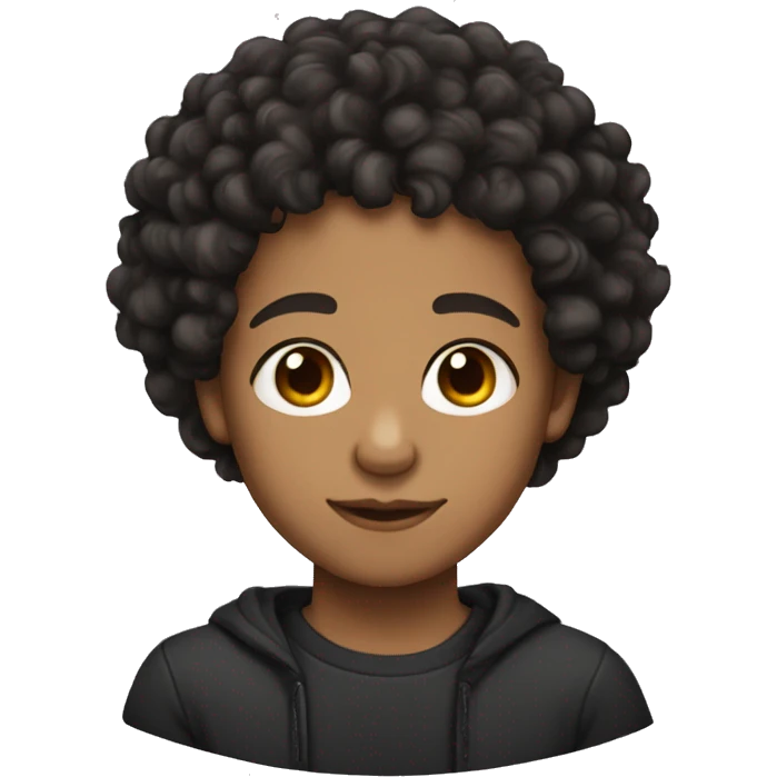 Lightskin black mixed boy with curly hair emoji