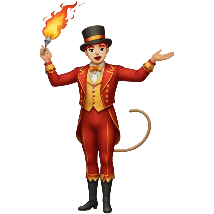 tiger  vintage-circus-performer-spitting-fire full body emoji