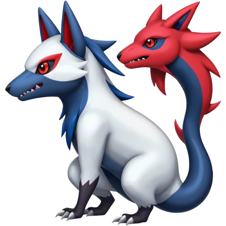 Colorful Shiny Zangoose-Zoroark-Salandit-Absol-fusion emoji