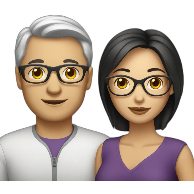 Caucasian-couple-with-dark-hair-woman-with-glasses emoji