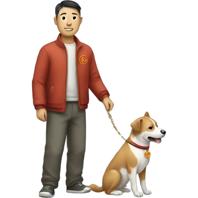 a Chinese with a dog emoji