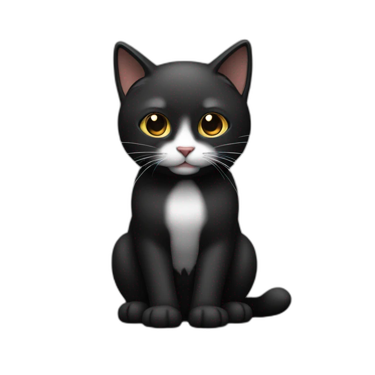 Gato negro con blanco emoji