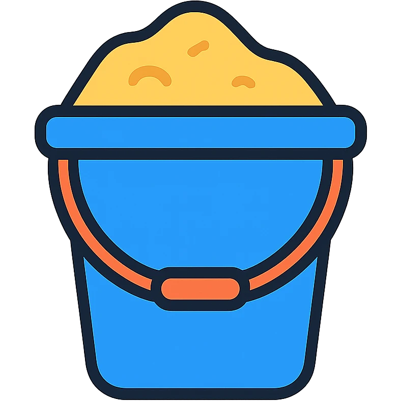 A bucket of sand emoji