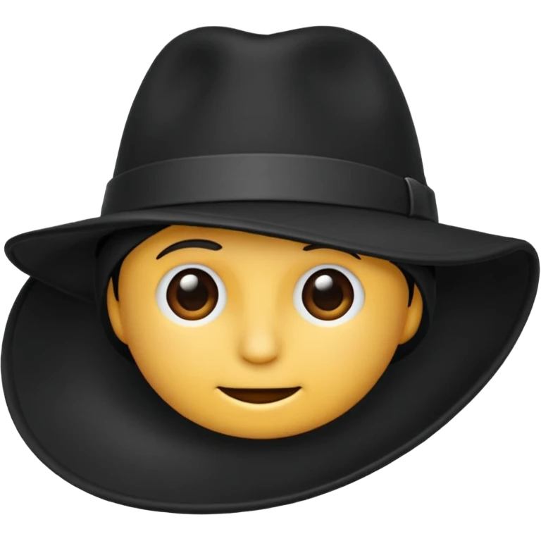 a single black hat emoji