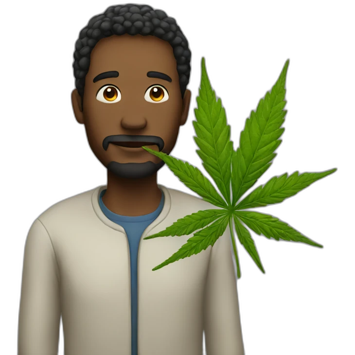 man with sativa  emoji