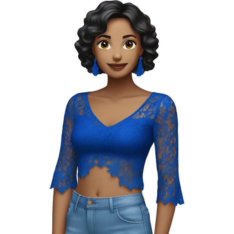 Royal blue lace top  emoji