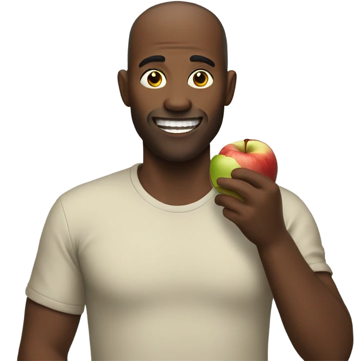 Man eating apple emoji