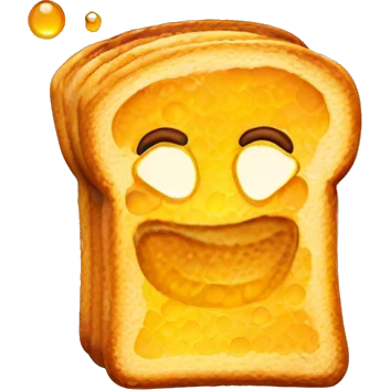Toast with honey on it  emoji