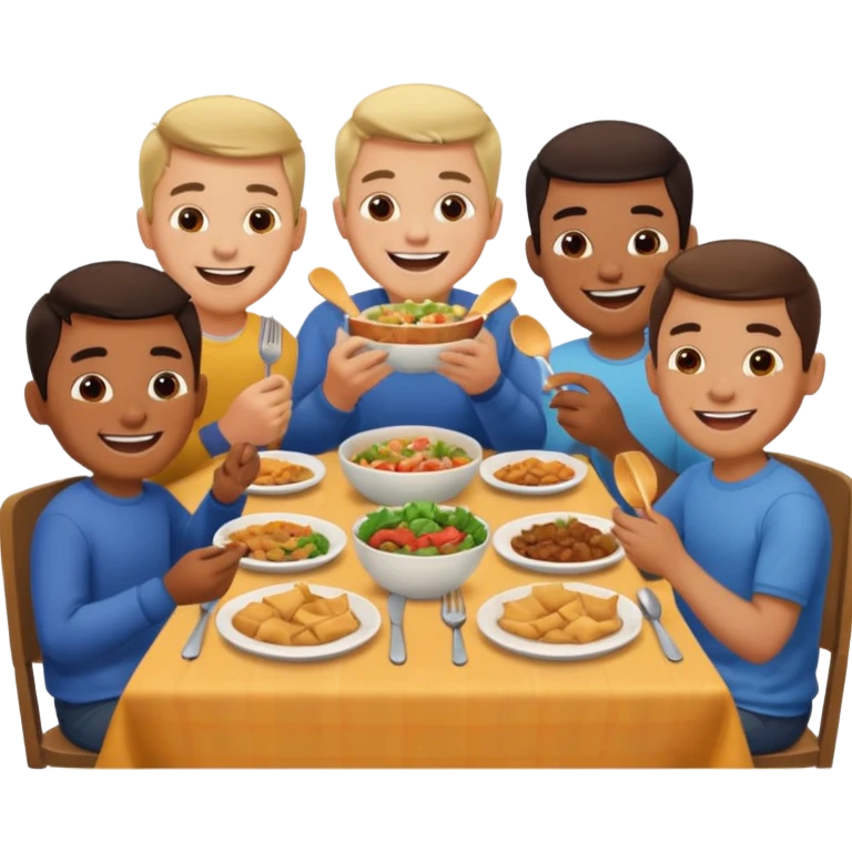 dia de jantar com amigos de infancia, mas so homens emoji