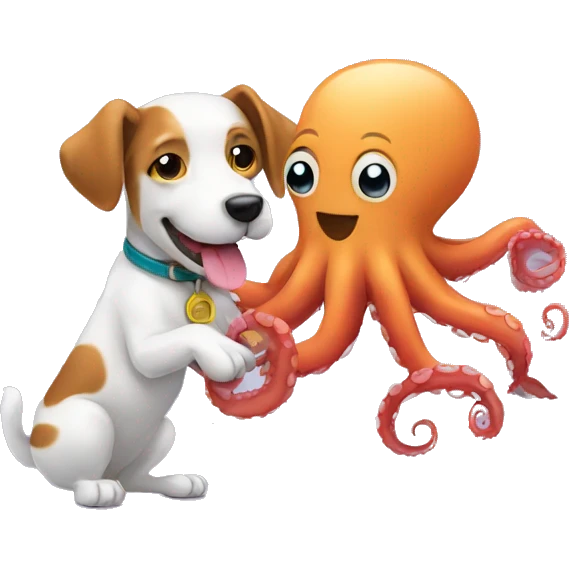 dog and octopus handshake emoji