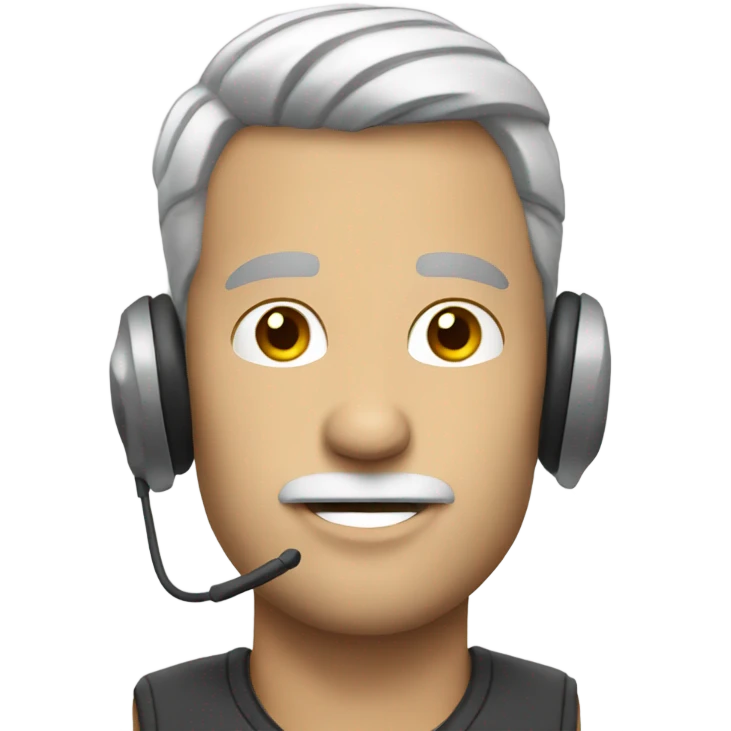 Ugly white dude wearing headset  emoji