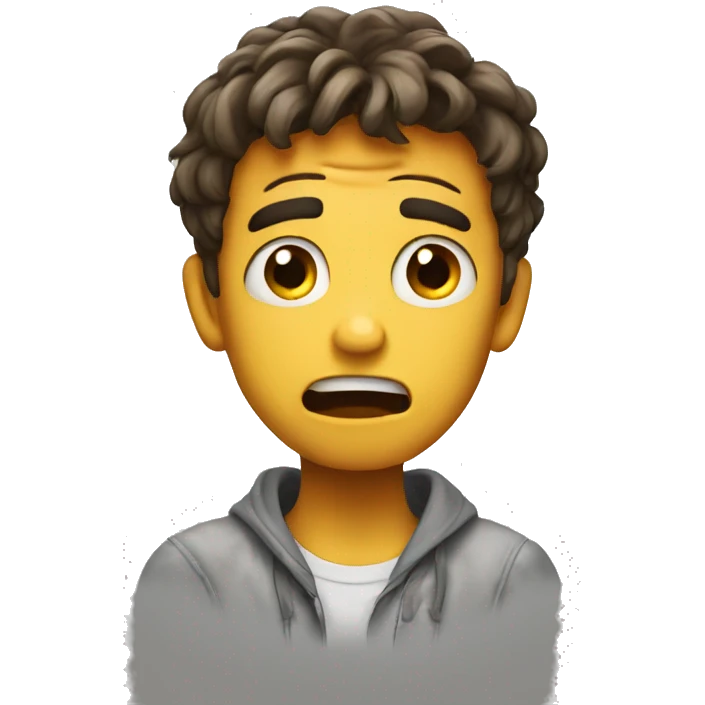 Scared boy and look right emoji