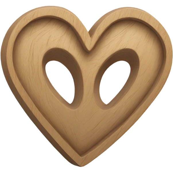 Wooden outlined heart sculpture  emoji