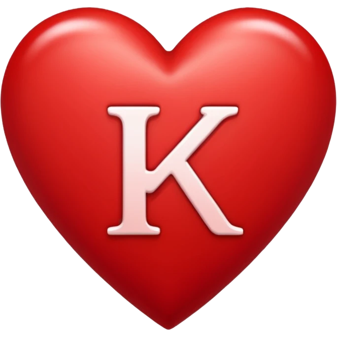 A heart with the letter K in it emoji