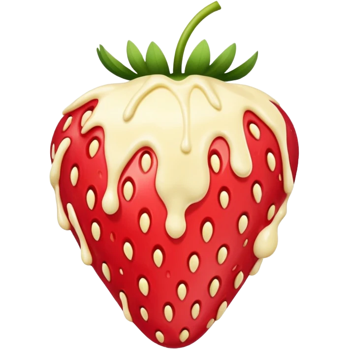 Strawberry with melted white chocolate and more white chocolate  morev emoji