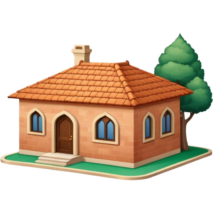 little city and small, ordinary, simple, home, Iranian-style emoji