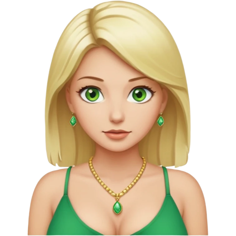 Naked blonde woman big boobs green eyes emoji