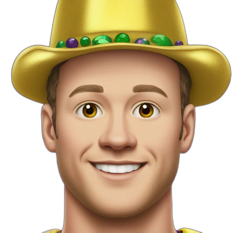 Jonathan Toews at Mardi Gras emoji