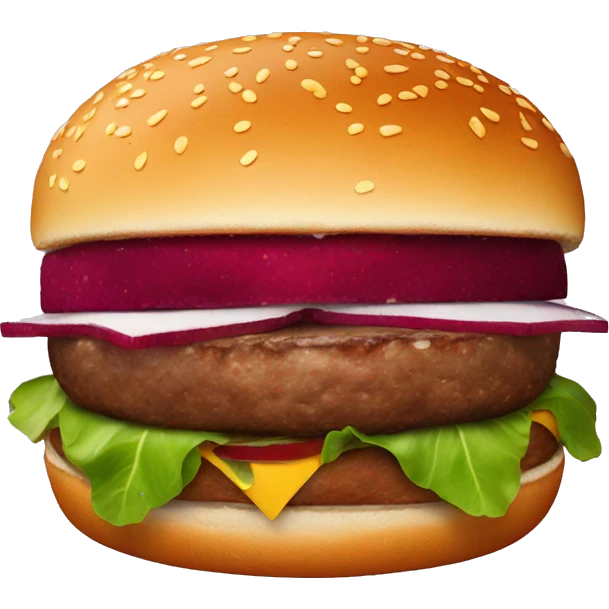 A burger made out of beets emoji
